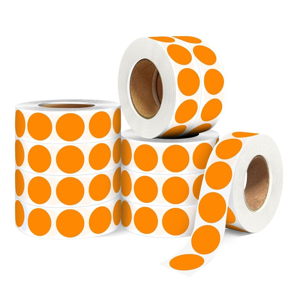 3971 ‎‎WANSTE 10Rolls 10000PCS 0.75 Inch Small Orange Sticky Tags